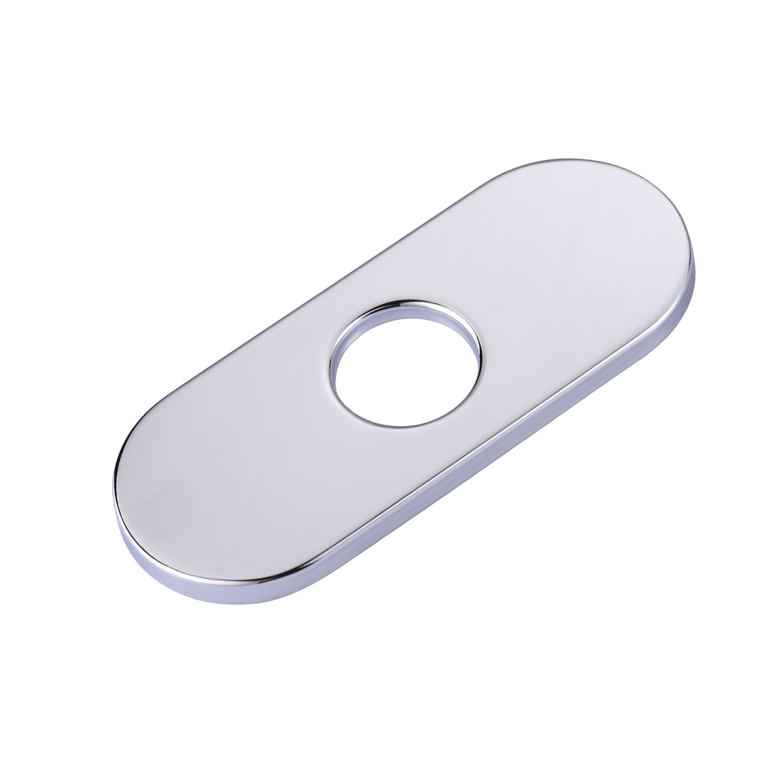 6.3 in. x 2.44 in. x 0.7 in. Stainless Steel Kitchen Sink Faucet Hole Cover Deck Plate in Polished Chrome (1 Pack)