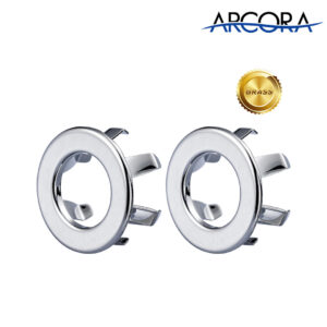 ARCORA Chrome Bathroom Sink Overflow Cover Ring – 2 Pack