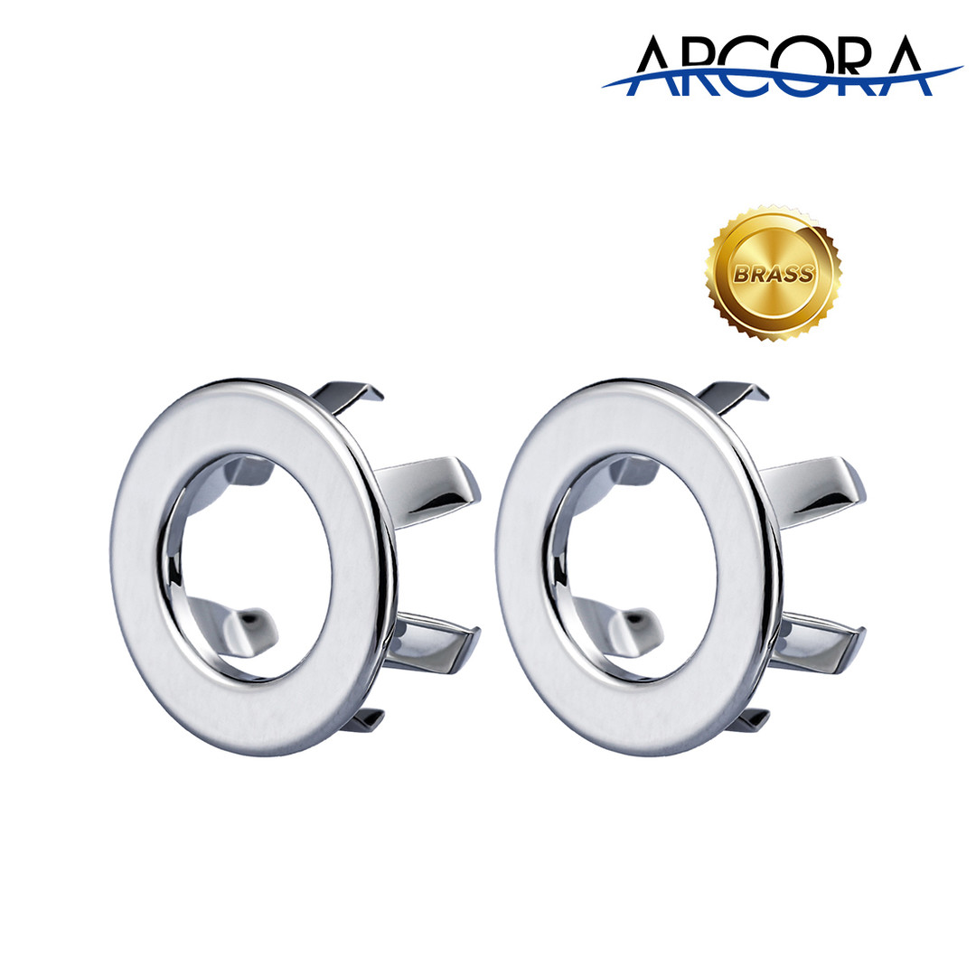 ARCORA Chrome Bathroom Sink Overflow Cover Ring – 2 Pack