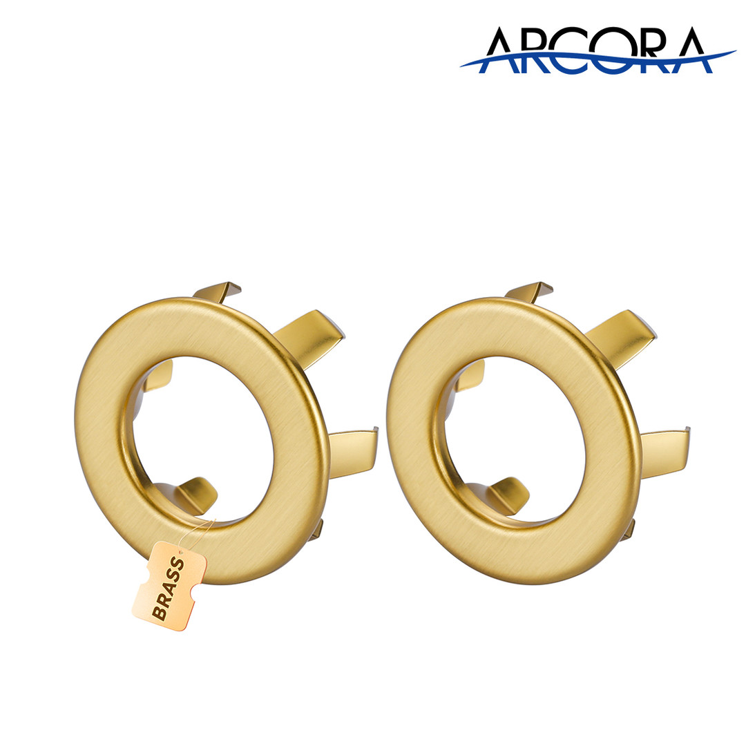 ARCORA Brushed Gold Bathroom Sink Overflow Cover Ring – 2 Pack