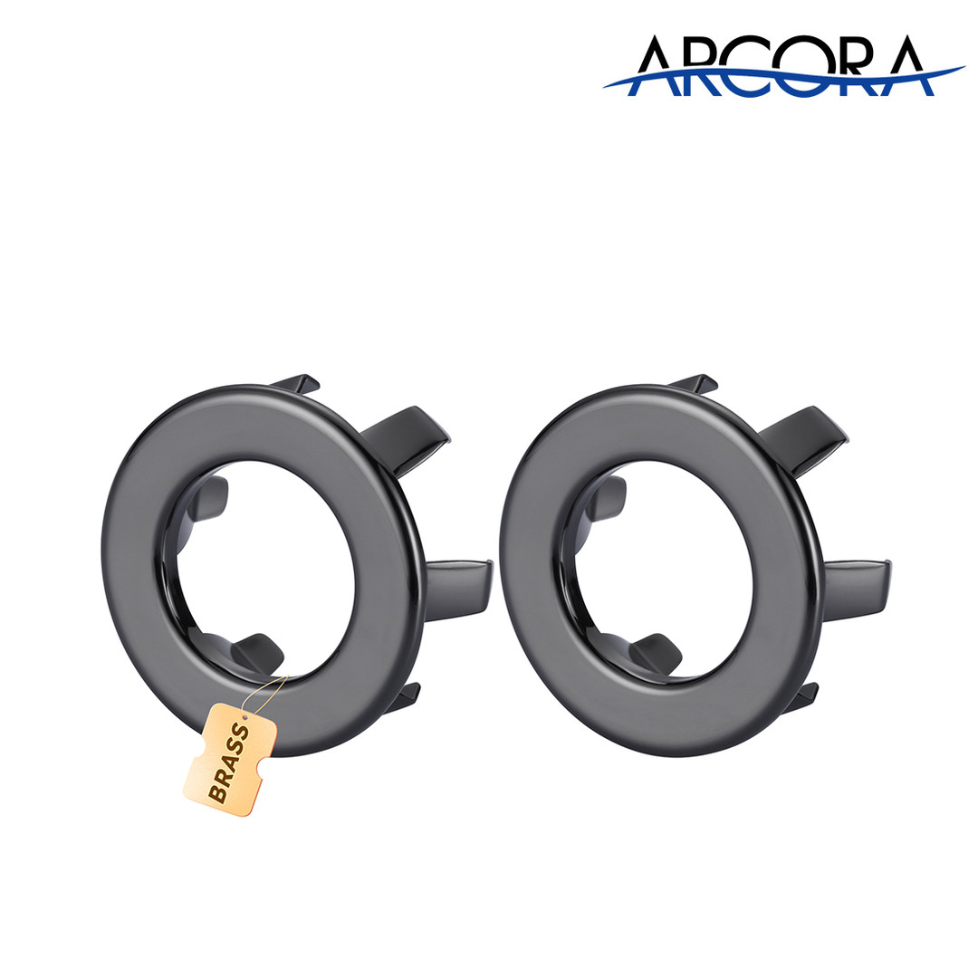 ARCORA Black Stainless Bathroom Sink Overflow Cover Ring – 2 Pack