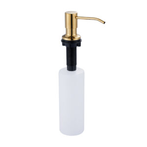 Soap Dispenser with Straight Nozzle Stainless Steel in Brushed Gold