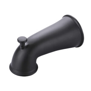 (1-Pack) 5.9 in Replacement With Diverter Tub Spout in Matte Black