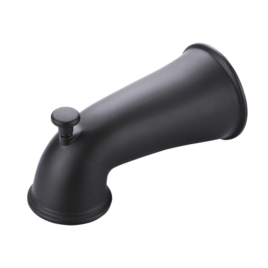 (1-Pack) 5.9 in Replacement With Diverter Tub Spout in Matte Black