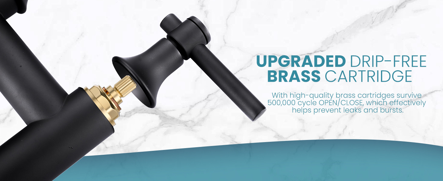 ARCORA Matte Black High Arched Bridge Farmhouse Kitchen Faucet with Pull Down Sprayer - Centerset Bathroom Faucets - 8