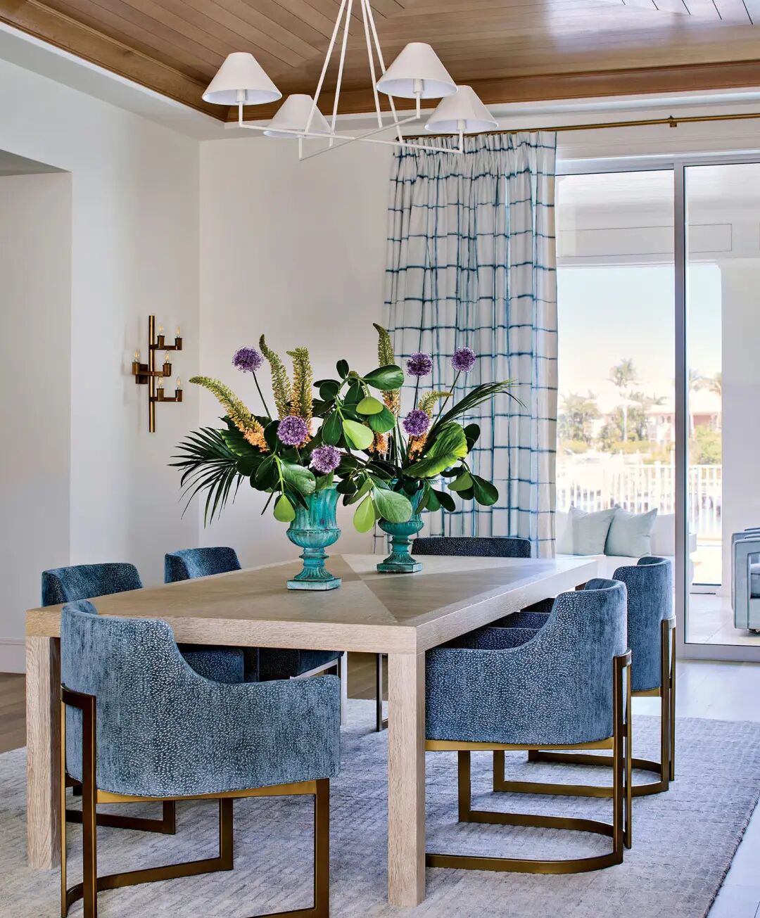 Palm City villa interior featuring balanced design style with a vibrant, lively color palette